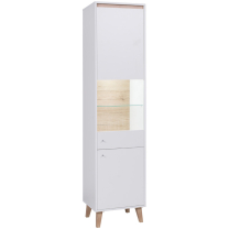OVIEDO | vitrína WIT50 | 50 cm | bílá/san remo světlé