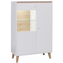 OVIEDO | vitrína WIT90 | 90 cm | bílá/san remo světlé