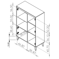 OVIEDO | vitrína WIT90 | 90 cm | bílá/san remo světlé