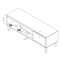 OVIEDO | TV stolek RTV135 | 135 cm | bílá/san remo světlé