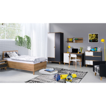 MEMONE | jednolůžko M-04 | 90x200 cm | dub zlatý
