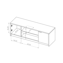 DENVER mc | TV stolek RTV1SZ | 90 cm | dub monastery / černá lesk