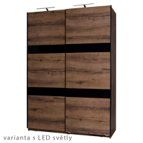 DENVER mc | šatní skříň SZ150 | 150 cm | dub monastery / černá lesk