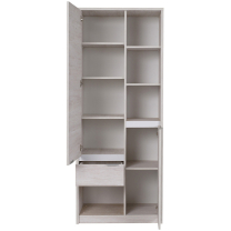 DENVER db | regál R2D1SZ | 80 cm | dub bílý / bílá lesk
