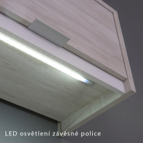 DENVER dg | závěsná police SZWISZ | 120 cm | dub bílý / grafit