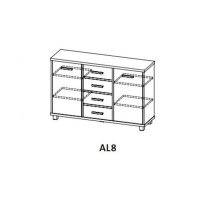 Alan - komoda AL8 - bílá/hnědá
