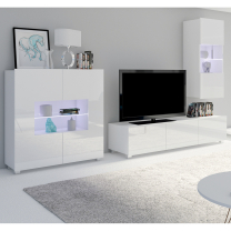 CALABRINI b | TV stolek | 150 cm | bílá lesk | lze i zavěsit