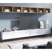 CALABRINI b | TV stolek | 150 cm | bílá lesk | lze i zavěsit