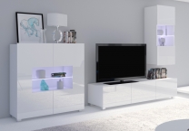 CALABRINI b | TV stolek | 150 cm | bílá lesk | lze i zavěsit