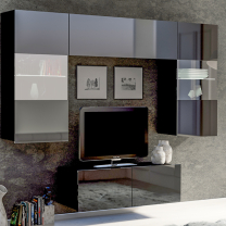 CALABRINI c | TV stolek | 100 cm | černá lesk | lze i zavěsit
