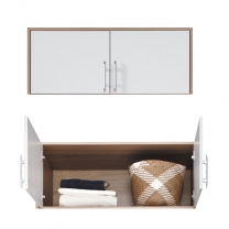 SMART sb | šatní skříň SRL3 + nástavec SRN3 + zrcadlo | 100 cm | sonoma/bílá