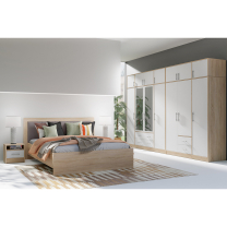 SMART sb | šatní skříň SRL3 + zrcadlo | 100 cm | sonoma/bílá