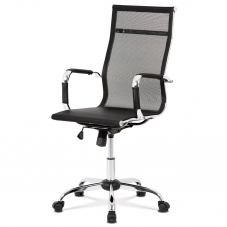 Kancelářská židle, potah černá poplastovaná síťovina, houpací mechanismus, chrom