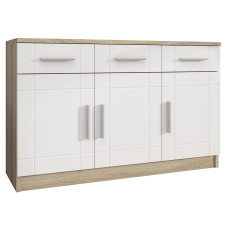 Komoda Paris 3F3S | 103,4 cm | sonoma/bílá MDF