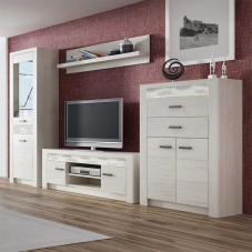Obývací stěna INDIANAPOLIS k | sestava C | kraft bílý
