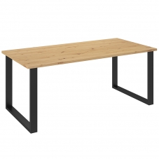 Jídelní stůl IMPERIAL | 185x90 cm | artisan + černé kovové nohy