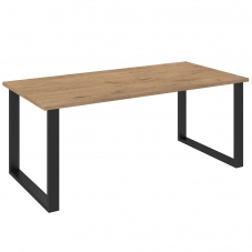 Jídelní stůl IMPERIAL | 185x90 cm | lancelot + černé kovové nohy