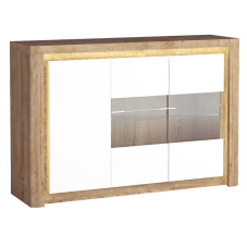 LIVINIO | komoda L-3 | 144 cm | V CENĚ LED LIŠTA | ribbeck/bílá lesk