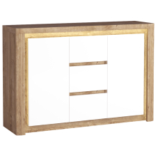 LIVINIO | komoda L-7 | 144 cm | V CENĚ LED LIŠTA | ribbeck/bílá lesk