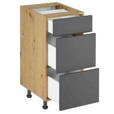 LANGEN šp | dolní skříňka D40S3 PUSH OPEN se 3 zásuvkami | 40 cm | SOKL v CENĚ | artisan/šedá
