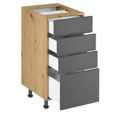 LANGEN šp | dolní skříňka D40S4 PUSH OPEN se 4 zásuvkami | 40 cm | SOKL v CENĚ | artisan/šedá