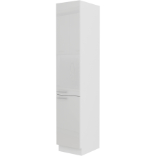 LARA wh | vysoká skříňka 40DK-210 2F potravinová | 40 cm | UNI dvířka | bílá lesk