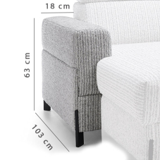 ULISES | díl sedačky PK | 18 cm | levá područka | VÝBĚR TKANIN a NOŽIČEK