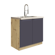 GLAMOUR m | dolní skříňka GLA-12D dřezová | 80 cm | modrá mat