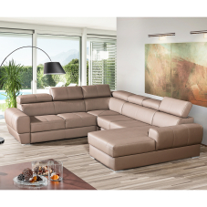 Sedací souprava VENTO U | 322 cm pravá | VÝBĚR Z PRÁVÉ HOVĚZÍ KŮŽE | s úložným prostorem a rozkladem