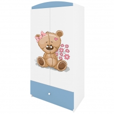 Babydreams | šatní skříň | modrá/bílá | medvídek s kytičkami