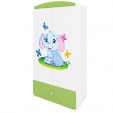 Babydreams | šatní skříň | zelená/bílá | slon