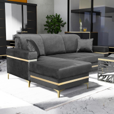 Sedací souprava GOLDEN MINI | levá | glamour styl | šedá