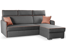 Sedací souprava FIT | šířka 205 cm | LEVÁ i PRAVÁ | tmavě šedá/lososová růžová | AKCE