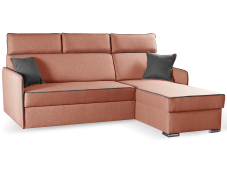 Sedací souprava FIT | šířka 205 cm | LEVÁ i PRAVÁ | lososová růžová/tmavě šedá | AKCE