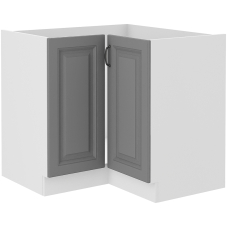 STILO bs | dolní skříňka 90x90ND 2F rohová s policí | 90x90 cm | bílá/šedá