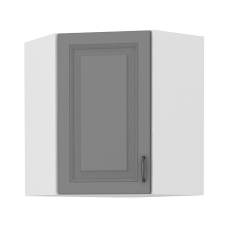 STILO bs | horní skříňka 60x60 GN-72 1F rohová s 2 policemi | 60x60 cm | bílá/šedá | UNI dvířka