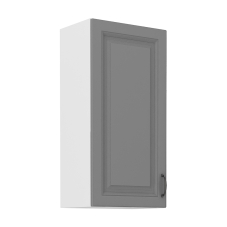 STILO bs | horní skříňka 45G-90 1F se 3 policemi | 45 cm | bílá/šedá | UNI dvířka