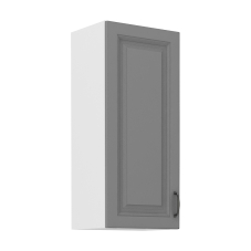 STILO bs | horní skříňka 40G-90 1F se 3 policemi | 40 cm | bílá/šedá | UNI dvířka