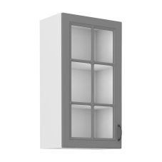 STILO bs | horní skříňka 40GS-90 1F se 2 policemi | 40 cm | bílá/šedá | UNI dvířka