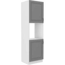 STILO bs | vysoká skříňka 60DP-210 2F na vestavnou troubu | 60 cm | bílá/šedá | UNI dvířka