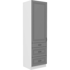 STILO bs | vysoká skříňka 60DKS-210 1F potravinová | 60 cm | bílá/šedá | UNI dvířka