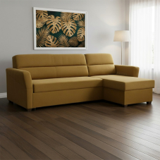 Malá sedací souprava LIVIA | 228x157 cm | PRAVÁ | rozkládací na každodenní spaní | VÝBĚR TKANIN