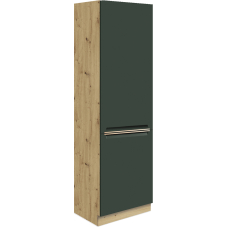 GLAMOUR z | vysoká skříňka GLA-21D pro vestavnou lednici | 60 cm | zelená mat