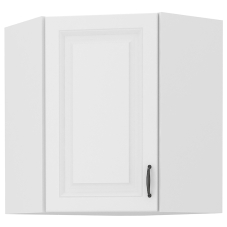 STILO bb | horní skříňka 60x60 GN-72 1F 45° rohová s 2 policemi | 60x60 cm | bílá mat | UNI dvířka