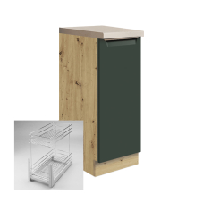GLAMOUR z | dolní skříňka GLA-26D + výsuvná police cargo | 30 cm | zelená mat