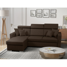 Sedací souprava SLIM Lux | 215x164 | rozkládací + úložný prostor | tmavě hnědá | LEVÁ i PRAVÁ