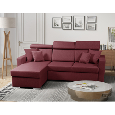 Sedací souprava SLIM Lux | 215x164 | rozkládací + úložný prostor | bordó vínová | LEVÁ i PRAVÁ