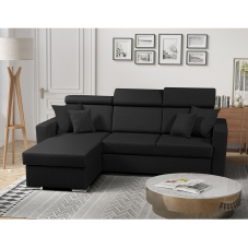 Sedací souprava SLIM Lux | 215x164 | rozkládací + úložný prostor | černá | LEVÁ i PRAVÁ