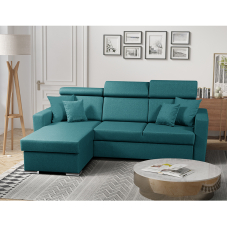 Sedací souprava SLIM Lux | 215x164 | rozkládací + úložný prostor | tyrkysová | LEVÁ i PRAVÁ