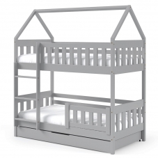Patrová dětská postel ZUZIA | 80x190 cm 2x | s rošty | šedá | UNI PROVEDENÍ